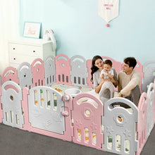 Load image into Gallery viewer, 20-Panel Playpen with Music Box &amp; Basketball Hoop-Pink
