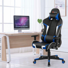 Load image into Gallery viewer, Reclining Swive Massage Gaming Chair-Blue
