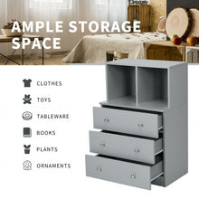 Load image into Gallery viewer, 3 Drawer Dresser with Cubbies Storage Chest for Bedroom Living Room-Gray
