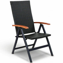 Load image into Gallery viewer, Patio Adjustable Aluminum Folding Back Rattan Recliner Chair
