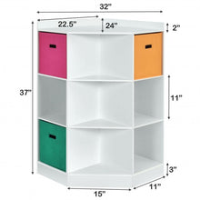 Load image into Gallery viewer, 3-Tier Kids Storage Shelf Corner Cabinet with 3 Baskets
