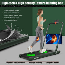 Load image into Gallery viewer, 2-in-1 Folding Treadmill with RC Bluetooth Speaker LED Display-Green
