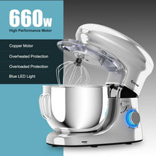 Load image into Gallery viewer, 6.3 Quart Tilt-Head Food Stand Mixer 6 Speed 660W-Silver
