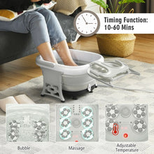 Load image into Gallery viewer, Foldable Foot Spa Bath Motorized Massager with Bubble Red Light Timer Heat-Gray
