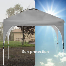 Load image into Gallery viewer, 8&#39; x 8&#39; Outdoor Pop Up Tent Canopy Camping Sun Shelter with Roller Bag-Gray
