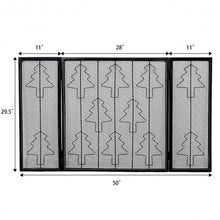 Load image into Gallery viewer, 3 Panel Folding Steel Fireplace Screen
