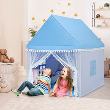 Load image into Gallery viewer, Kids Play Tent Large Playhouse Children Play Castle Fairy Tent Gift w/ Mat-Blue
