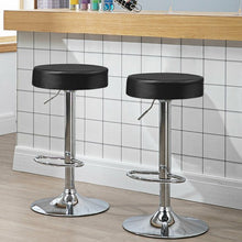 Load image into Gallery viewer, Adjustable Swivel Set of 2 Round Bar Stool  Pub Chair-Black
