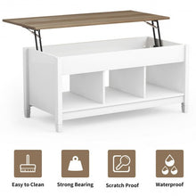 Load image into Gallery viewer, Lift Top Coffee Table with Hidden Storage Compartment-White
