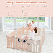 Load image into Gallery viewer, 16-Panel Baby Activity Center Play Yard with Lock Door -Pink
