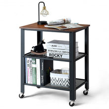 Load image into Gallery viewer, 3-Tier Kitchen Utility  Industrial Cart with Storage-Brown
