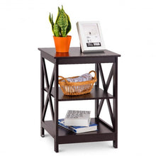 Load image into Gallery viewer, 3-Tier Living Room Display Storage Shelf Nightstand-Coffee
