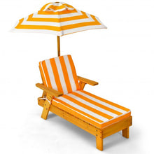 Load image into Gallery viewer, Kids Outdoor Wood Lounge Chair with Height Adjustable Umbrella
