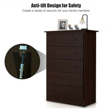 Load image into Gallery viewer, Functional Storage Organized Dresser with 5 Drawer-Espresso
