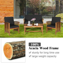 Load image into Gallery viewer, 4PCS Patio Solid Wood Furniture Set-Black
