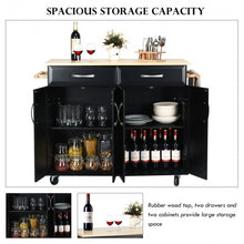 Load image into Gallery viewer, Wood Top Rolling Kitchen Trolley Island Cart Storage Cabinet
