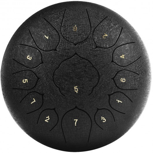 Steel Tongue Handpan Drum 13 Notes 12�-Black