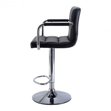 Load image into Gallery viewer, Set of 2 Bar Stool PU Leather Barstools Chair Adjustable Counter Swivel w/ Arm-brown

