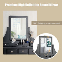 Load image into Gallery viewer, 5 Drawers Removable Box Makeup Dressing Vanity Set-Black
