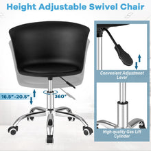 Load image into Gallery viewer, Set of 2 Office Desk Chair with Ergonomic Backrest and Soft Padded PU Leather Seat-Black
