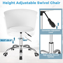 Load image into Gallery viewer, Set of 2 Office Desk Chair with Ergonomic Backrest and Soft Padded PU Leather Seat-White
