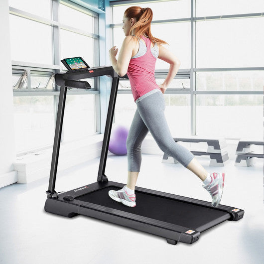 2.25 HP Folding Electric Treadmill with LED Display-Black