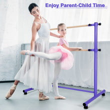 Load image into Gallery viewer, 47 Inch Double Ballet Barre with Anti-Slip Footpads-Purple
