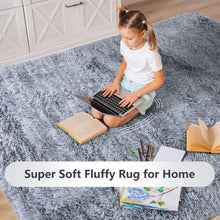 Load image into Gallery viewer, 5 x 7 Feet Modern Rectangular Soft Shag Area Rug for Living Room Bedroom-Light Gray
