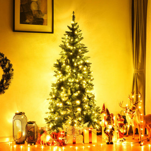 Prelit Artificial Half Christmas Tree with 8 Flash Modes-6 ft