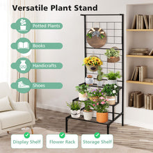 Load image into Gallery viewer, 3-Tier Hanging Plant Stand with Grid Panel Display Shelf

