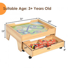 Load image into Gallery viewer, Children&#39;s Wooden Railway Set Table with 100 Pieces Storage Drawers
