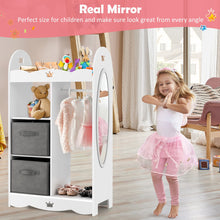 Load image into Gallery viewer, Kids Dress up Storage Costume Closet with Mirror and Toy Bins-White
