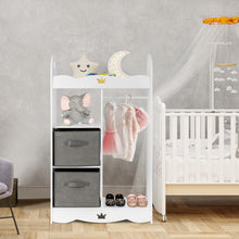Load image into Gallery viewer, Kids Dress up Storage Costume Closet with Mirror and Toy Bins-White

