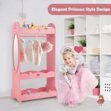 Load image into Gallery viewer, Kids Pretend Costume Closet with Mirror-Pink
