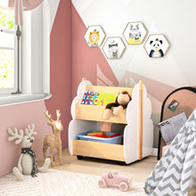 Load image into Gallery viewer, Kids Wooden Bookshelf with Universal Wheels
