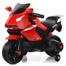 Load image into Gallery viewer, 6V Kids Ride on Motorbike with Training Wheels and Music-Red
