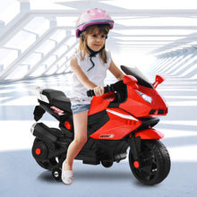 Load image into Gallery viewer, 6V Kids Ride on Motorbike with Training Wheels and Music-Red
