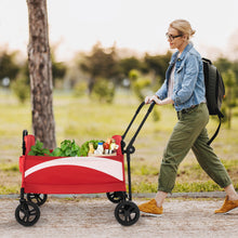 Load image into Gallery viewer, 2-Seat Stroller Wagon with Adjustable Canopy and Handles-Red
