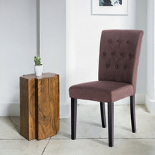 Load image into Gallery viewer, Set of 2 Fabric Armless Dining Chairs-Brown
