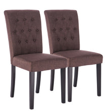 Load image into Gallery viewer, Set of 2 Fabric Armless Dining Chairs-Brown
