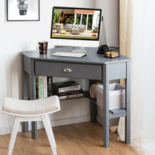Load image into Gallery viewer, Corner Wooden PC Laptop Computer Desk-Gray

