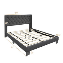 Load image into Gallery viewer, Twin/Full/Queen Size Upholstered Platform Bed with Button Tufted Headboard-Full Size

