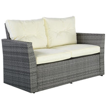 Load image into Gallery viewer, 4 pcs Rattan Patio Cushioned Sofa - Gray
